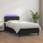 Preview: ARDEBO.de - Boxspringbett mit Matratze & LED Schwarz 90x200 cm Kunstleder