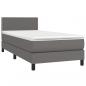 Preview: Boxspringbett mit Matratze & LED Grau 90x200 cm Kunstleder