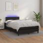 Preview: ARDEBO.de - Boxspringbett mit Matratze & LED Schwarz 120x200 cm Kunstleder