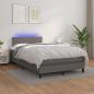 Preview: ARDEBO.de - Boxspringbett mit Matratze & LED Grau 120x200 cm Kunstleder