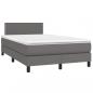 Preview: Boxspringbett mit Matratze & LED Grau 120x200 cm Kunstleder