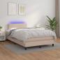 Preview: ARDEBO.de - Boxspringbett mit Matratze & LED Cappuccino-Braun 120x200cm