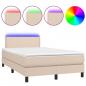 Preview: Boxspringbett mit Matratze & LED Cappuccino-Braun 120x200cm