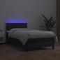 Preview: Boxspringbett mit Matratze & LED Schwarz 80x200 cm Kunstleder