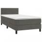 Preview: Boxspringbett mit Matratze & LED Dunkelgrau 90x200 cm Samt