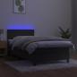 Preview: Boxspringbett mit Matratze & LED Dunkelgrau 90x200 cm Samt