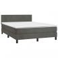 Preview: Boxspringbett mit Matratze & LED Dunkelgrau 140x190 cm Samt