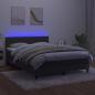 Preview: Boxspringbett mit Matratze & LED Dunkelgrau 140x190 cm Samt