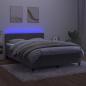 Preview: Boxspringbett mit Matratze & LED Hellgrau 140x200 cm Samt