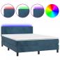 Preview: Boxspringbett mit Matratze & LED Dunkelblau 140x200 cm Samt