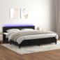 Preview: ARDEBO.de - Boxspringbett mit Matratze & LED Schwarz 200x200 cm Samt