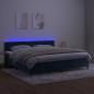 Preview: Boxspringbett mit Matratze & LED Dunkelblau 200x200 cm Samt