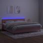 Preview: Boxspringbett mit Matratze & LED Rosa 200x200 cm Samt