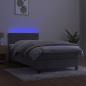 Preview: Boxspringbett mit Matratze & LED Hellgrau 90x200 cm Samt