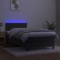 Preview: Boxspringbett mit Matratze & LED Dunkelgrau 100x200 cm Samt