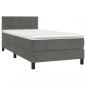 Preview: Boxspringbett mit Matratze & LED Dunkelgrau 100x200 cm Samt