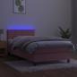 Preview: Boxspringbett mit Matratze & LED Rosa 100x200 cm Samt