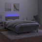 Preview: Boxspringbett mit Matratze & LED Hellgrau 120x200 cm Samt