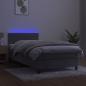 Preview: Boxspringbett mit Matratze & LED Hellgrau 90x200 cm Samt