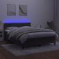 Preview: Boxspringbett mit Matratze & LED Dunkelgrau 140x190 cm Samt