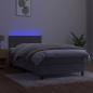 Preview: Boxspringbett mit Matratze & LED Hellgrau 100x200 cm Samt