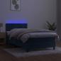 Preview: Boxspringbett mit Matratze & LED Dunkelblau 100x200 cm Samt