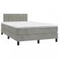 Preview: Boxspringbett mit Matratze & LED Hellgrau 120x200 cm Samt