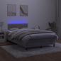 Preview: Boxspringbett mit Matratze & LED Hellgrau 120x200 cm Samt