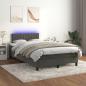 Preview: ARDEBO.de - Boxspringbett mit Matratze & LED Dunkelgrau 120x200 cm Samt