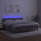 Preview: Boxspringbett mit Matratze & LED Hellgrau 160x200 cm Samt