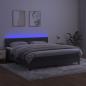 Preview: Boxspringbett mit Matratze & LED Dunkelgrau 160x200 cm Samt