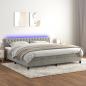 Preview: ARDEBO.de - Boxspringbett mit Matratze & LED Hellgrau 200x200 cm Samt