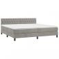 Preview: Boxspringbett mit Matratze & LED Hellgrau 200x200 cm Samt