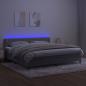 Preview: Boxspringbett mit Matratze & LED Hellgrau 200x200 cm Samt