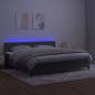 Preview: Boxspringbett mit Matratze & LED Dunkelgrau 200x200 cm Samt