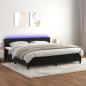 Preview: ARDEBO.de - Boxspringbett mit Matratze & LED Schwarz 200x200 cm Samt