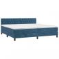 Preview: Boxspringbett mit Matratze & LED Dunkelblau 200x200 cm Samt