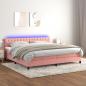 Preview: ARDEBO.de - Boxspringbett mit Matratze & LED Rosa 200x200 cm Samt