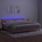 Preview: Boxspringbett mit Matratze & LED Rosa 200x200 cm Samt