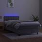 Preview: Boxspringbett mit Matratze & LED Hellgrau 90x200 cm Samt