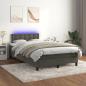 Preview: ARDEBO.de - Boxspringbett mit Matratze & LED Dunkelgrau 120x200 cm Samt