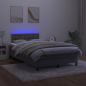 Preview: Boxspringbett mit Matratze & LED Dunkelgrau 120x200 cm Samt