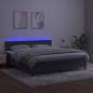 Preview: Boxspringbett mit Matratze & LED Dunkelgrau 160x200 cm Samt