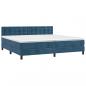 Preview: Boxspringbett mit Matratze & LED Dunkelblau 200x200 cm Samt