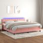 Preview: ARDEBO.de - Boxspringbett mit Matratze & LED Rosa 200x200 cm Samt