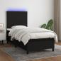 Preview: ARDEBO.de - Boxspringbett mit Matratze & LED Schwarz 100x200 cm Stoff