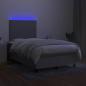 Preview: Boxspringbett mit Matratze & LED Hellgrau 120x200 cm Stoff