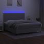 Preview: Boxspringbett mit Matratze & LED Hellgrau 180x200 cm Stoff