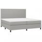 Preview: Boxspringbett mit Matratze & LED Hellgrau 200x200 cm Stoff