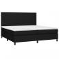 Preview: Boxspringbett mit Matratze & LED Schwarz 200x200 cm Stoff